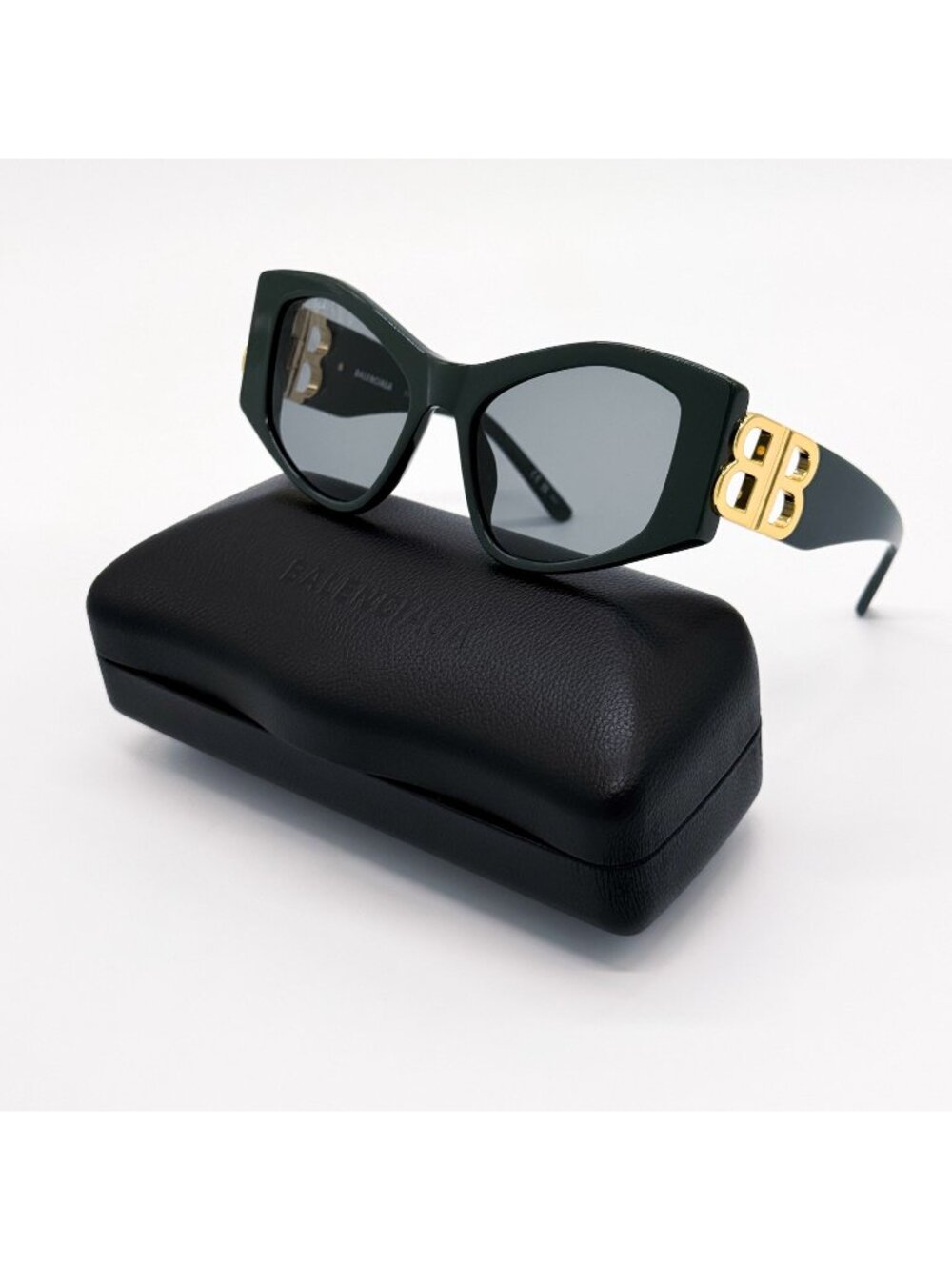 NEW BALENCIAGA BB0287S 005 SUNGLASSES GREEN CAT EYE WOMEN EYEWEAR BALENCIAGA